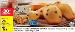 Carrefour Drive Carrefour - madeleines coquilles original pepites de chocolat offre