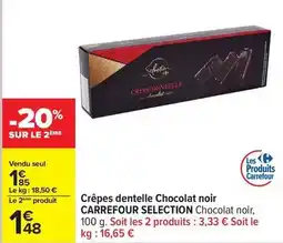 Carrefour Drive Carrefour - crêpes dentelle chocolat noir offre