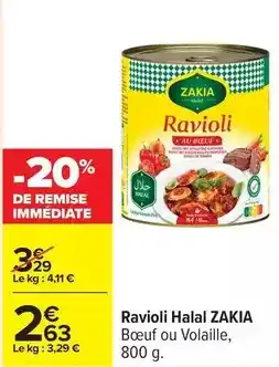 Carrefour Drive Zakia - ravioli halal offre
