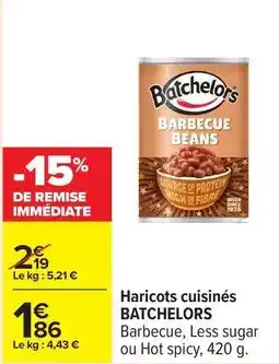 Carrefour Drive Haricots cuisinés offre