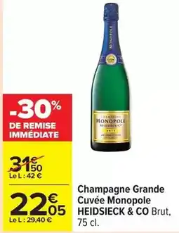 Carrefour Drive Brut - champagne grande cuvée monopole offre