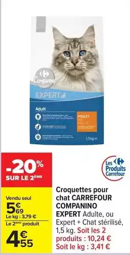 Carrefour Drive Carrefour - croquettes pour chat companino expert offre