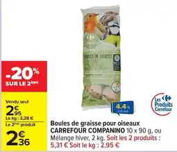 Carrefour Drive Carrefour - boules de graisse pour oiseaux offre