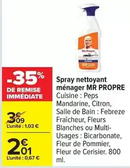 Carrefour Drive Mr propre - spray nettoyant ménager offre