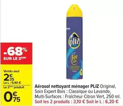 Carrefour Drive Pliz - aérosol nettoyant ménager offre