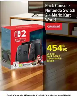 Carrefour Drive Nintendo - pack console switch 2 + mario kart world offre