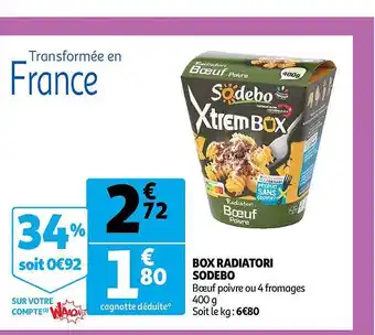 Auchan Direct Box Radiatori Sodebo offre