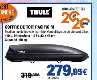 Autobacs Coffre De Toit Pacific M offre