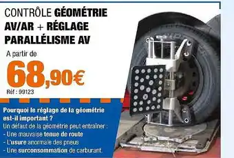 Autobacs Contrôle Géométrie Av-ar + Réglage Parallélisme Av offre