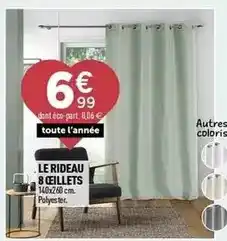 Centrakor Le rideau 8 cillets offre