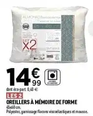 Centrakor Promo - oreillers à mémoire de forme offre