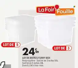 La Foir'Fouille Lot de boites funny box offre