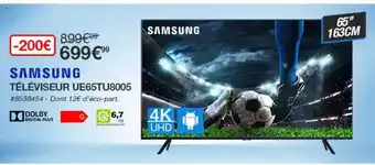 Costco Téléviseur Ue65tu8008 Samsung offre