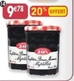 Maximo Lot de 2 pots de confiture. de myrtilles 50% de fruits offre