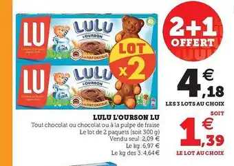 U Express Lulu L'ourson Lu offre