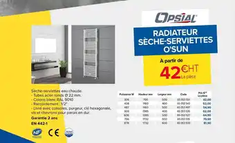 Radiateur Seche-Serviettes O'sun