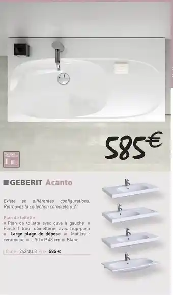Plan De Toilette Acanto Geberit