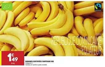 ALDI Bananes Certifiées Fairtrade Bio offre