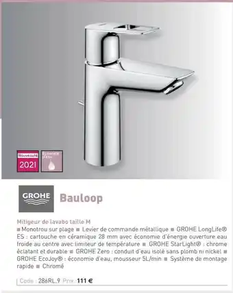Richardson Mitigeur De Lavabo Taille M Beauloop Grohe offre