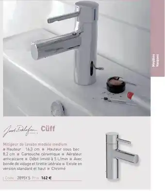 Mitigeur De Lavabo Modèle Medium Cüff Jacob Delafon