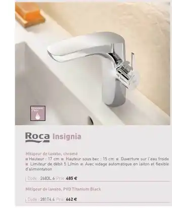 Richardson Mitigeur De Lavabo, Chromé Insignia Roca offre