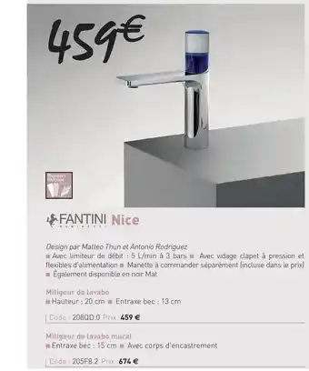 Mitigeur De Lavabo Nice Fantini