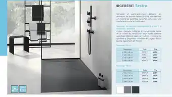 Receveur De Douche Rectangulaire à Poser - à Encastrer, Synthèse Sestra Geberit
