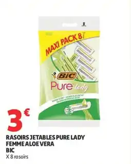 Auchan Supermarché Rasoirs jetables pure lady femme aloe vera offre