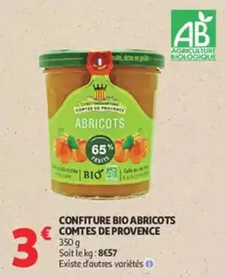 Auchan Supermarché Confiture bio abricots comtes de provence offre