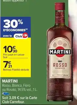 Carrefour Market Martini - rosso, bianco, fiero ou rosato, 14.5% vol offre