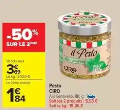 Carrefour Market Ciro - pesto offre