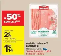 Carrefour Market Montorsi - assiette italienne offre