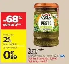 Carrefour Market Sacla - sauce pesto offre