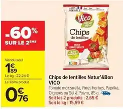 Carrefour Market Vico - chips de lentilles natur'&bon offre