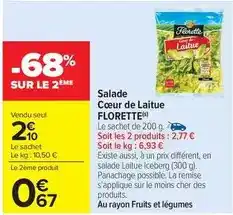 Carrefour Market Florette - salade cœur de laitue offre