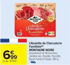 Carrefour Market Montagne noire - l'assiette de charcuterie familiale offre