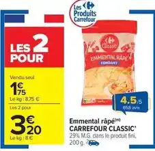 Carrefour Market Carrefour - emmental râpé offre