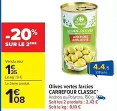 Carrefour Market Carrefour - olives vertes farcies offre