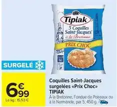 Carrefour Market Tipiak - coquilles saint-jacques surgelées offre