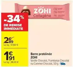 Carrefour Market Zohi - barre protéinée offre