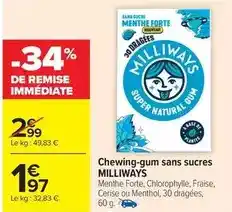 Carrefour Market Chewing-gum sans sucres offre
