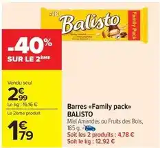 Carrefour Market Barres family pack offre