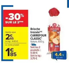 Carrefour Market Carrefour - brioche tressée classic' offre
