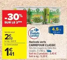 Carrefour Market Carrefour - classic haricots verts offre