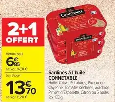 Carrefour Market Connetable - sardines à l'huile offre