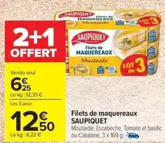 Carrefour Market Saupiquet - filets de maquereaux offre