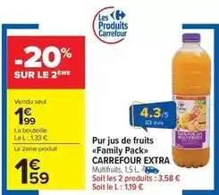 Carrefour Market Carrefour - pur jus de fruits family pack offre