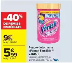 Carrefour Market Vanish - poudre détachante format familial offre