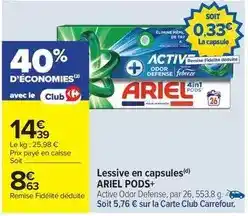 Carrefour Market Ariel - lessive en capsules offre