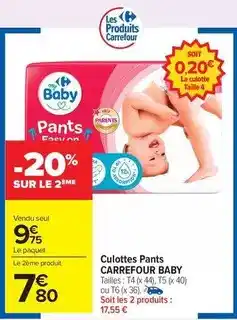 Carrefour Market Carrefour - culottes pants baby offre